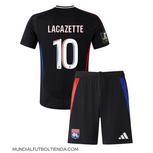 Camiseta Olympique Lyonnais Alexandre Lacazette #10 Segunda Equipación Replica 2024-25 para niños mangas cortas (+ Pantalones cortos)